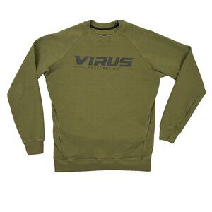 Virus Intl Sweatshirt Mens XS Green Pullover Performance Raglan Sleeve Athletic